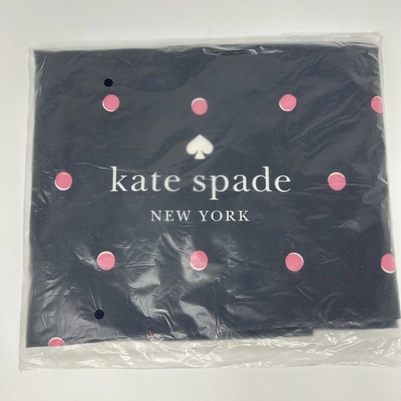 Kate Spade Black and Pink Dot Canvas XL Tote Shopper Beach Bag New - Picture 1 of 4